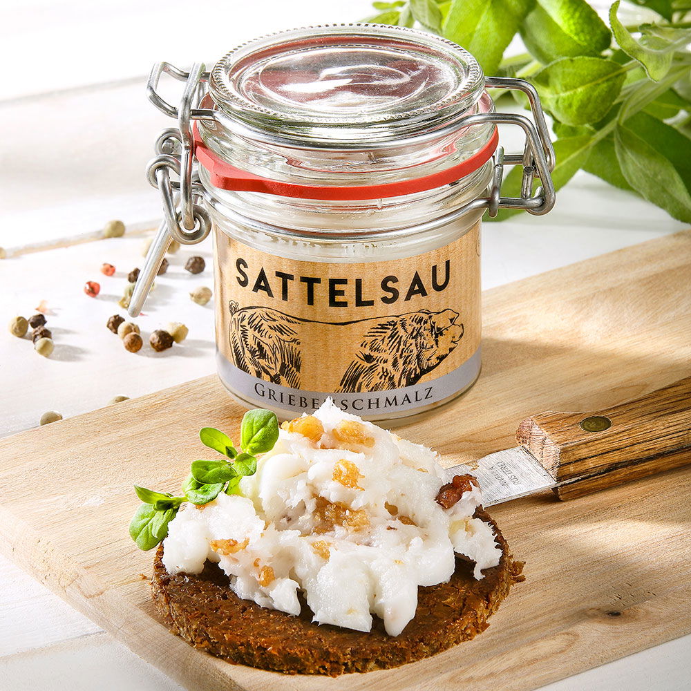 Griebenschmalz vom Sattelschwein