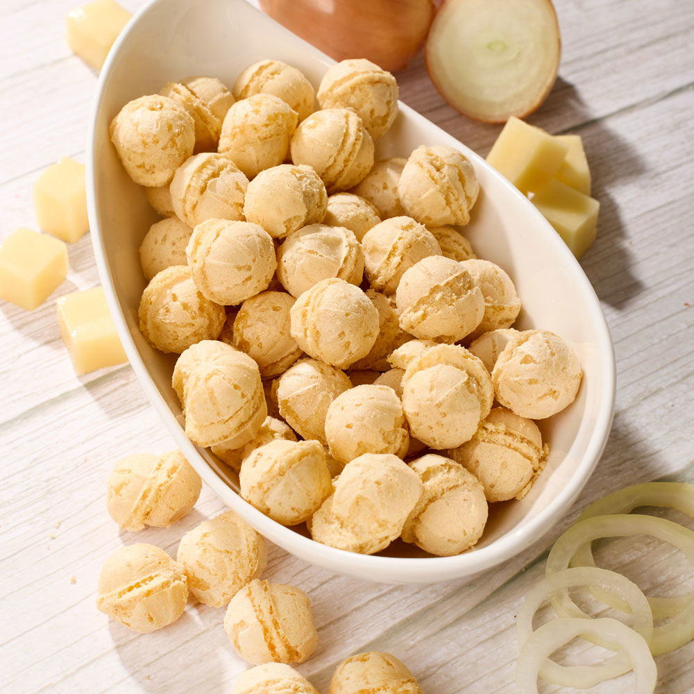 Waffelbällchen Käse-Zwiebel