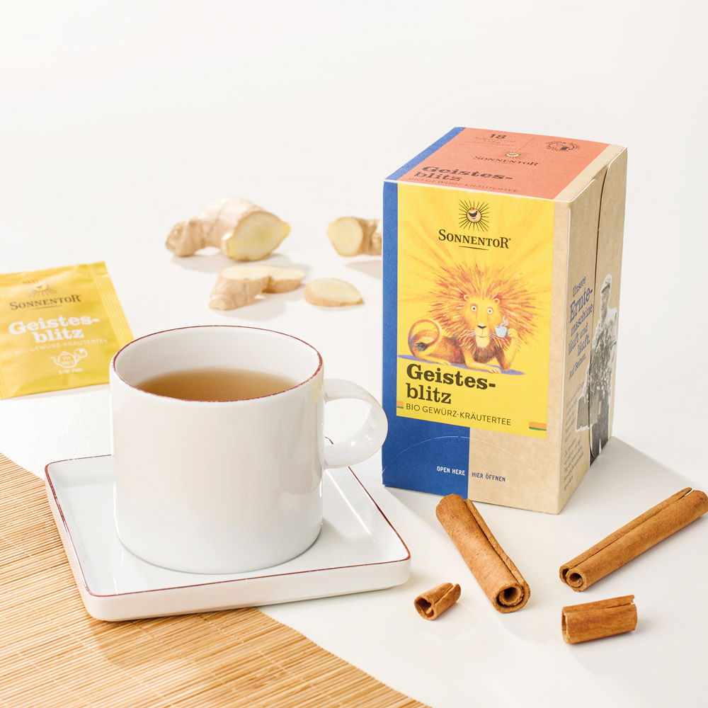 Teebeutel Kräutertee Geistesblitz Bio