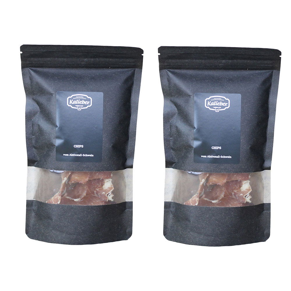Luftgetrocknete Chips aus dem Rücken vom Aktivstall-Schwein 2er-Set