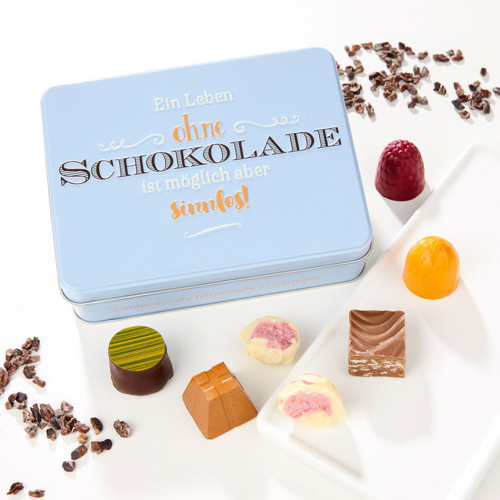 Rabbel Präsentdose "Ein Leben ohne Schokolade ist möglich aber sinnlos"