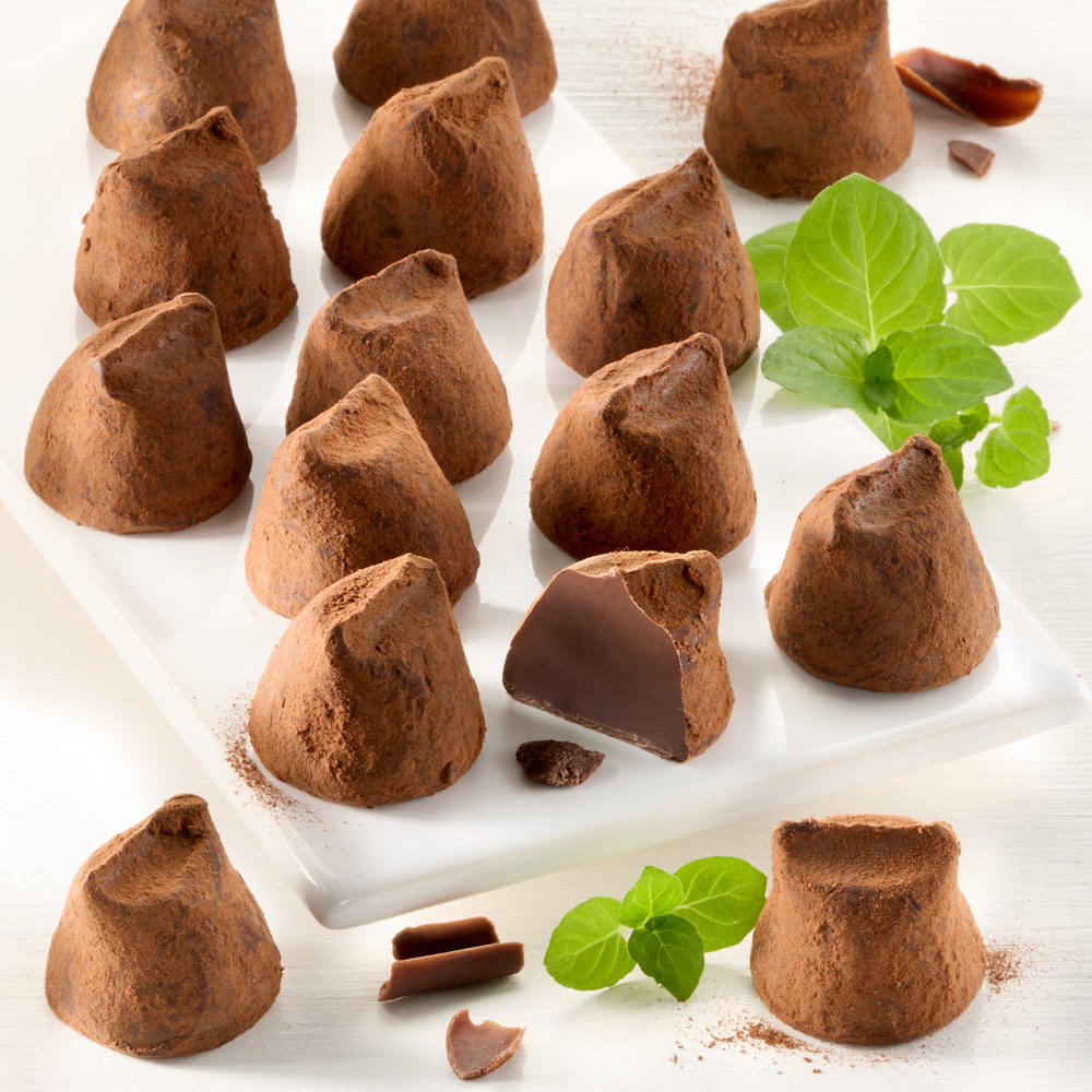 La Praline Schokotrüffel-Pralinen mit Pfefferminze