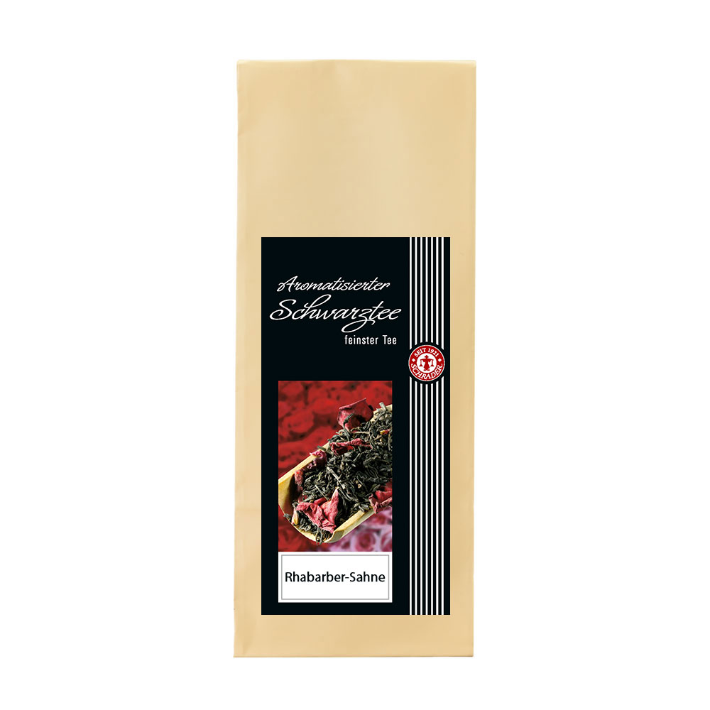 Schrader Schwarzer Tee Rhabarber-Sahne, aromatisiert