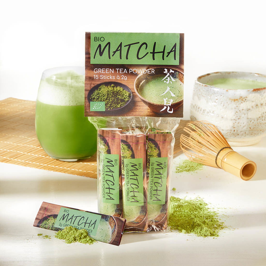 Schrader Grüner Tee Matcha-Sticks Bio