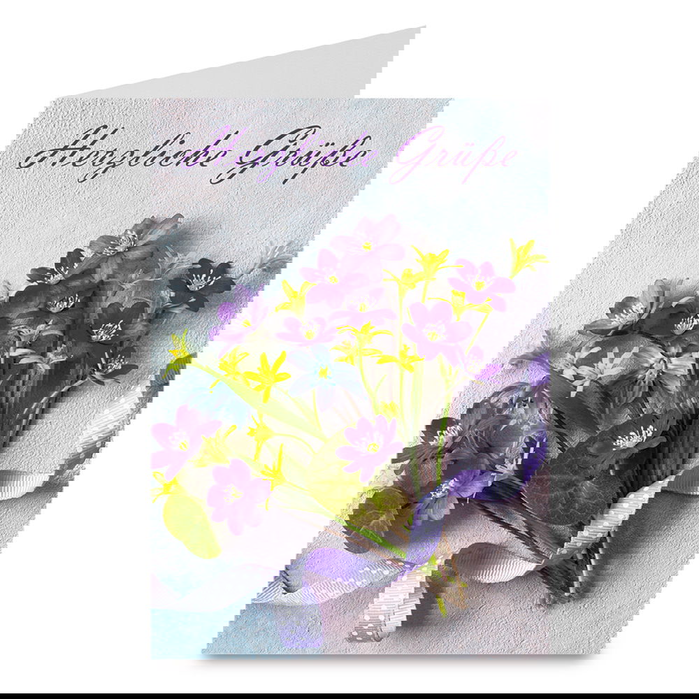 Grußkarte Herzliche Grüße Blumenstrauß