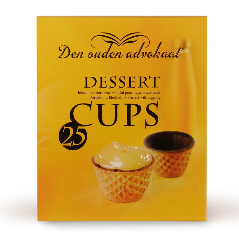 Waffelbecher mit Zartbitterschokolade