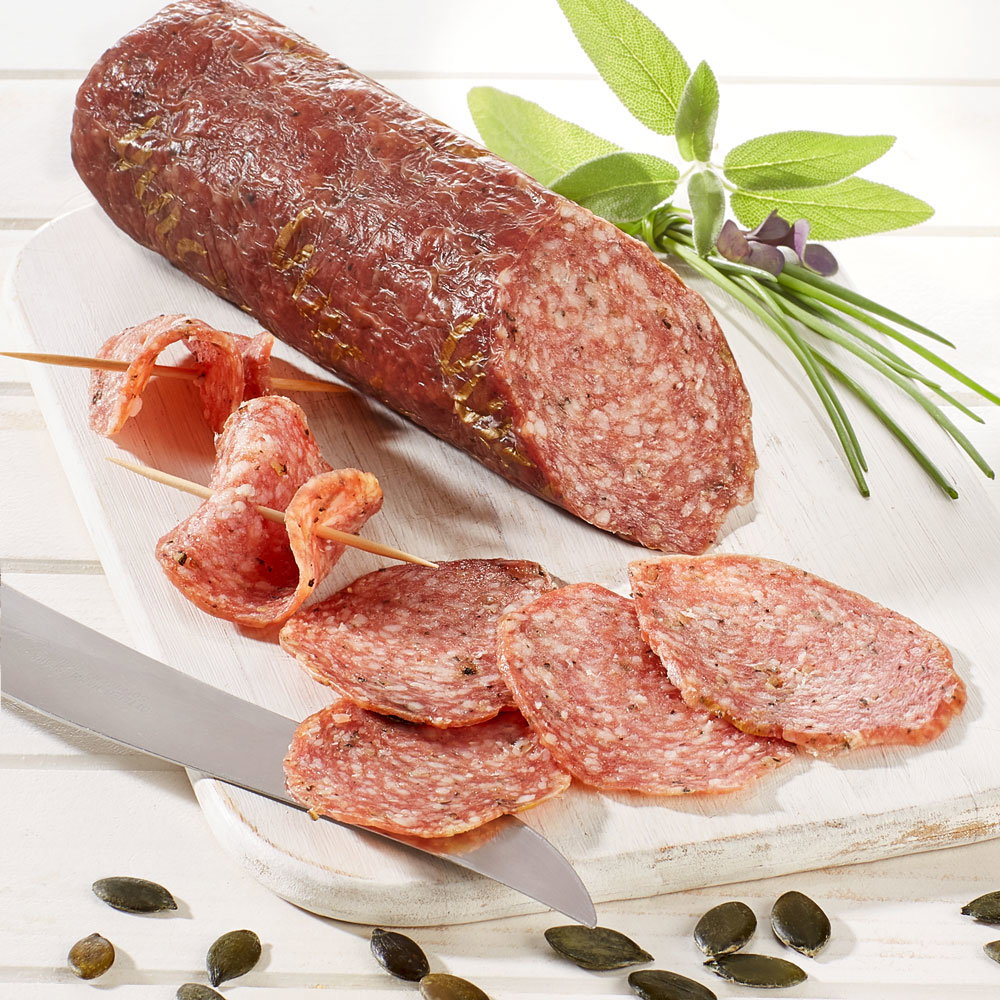Vulcano Kürbiskern-Salami, im Stück