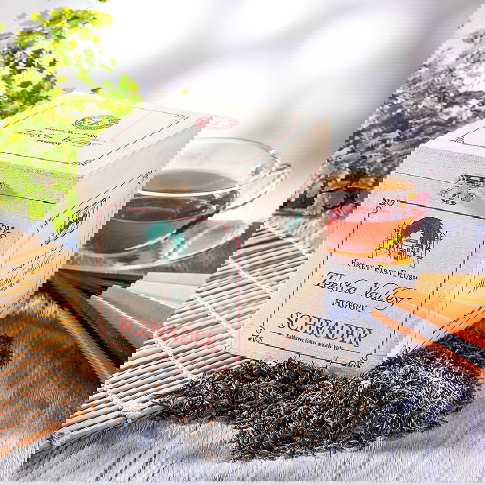 Schrader Schwarzer Tee Darjeeling First Flush Teesta Valley FTGFOP1