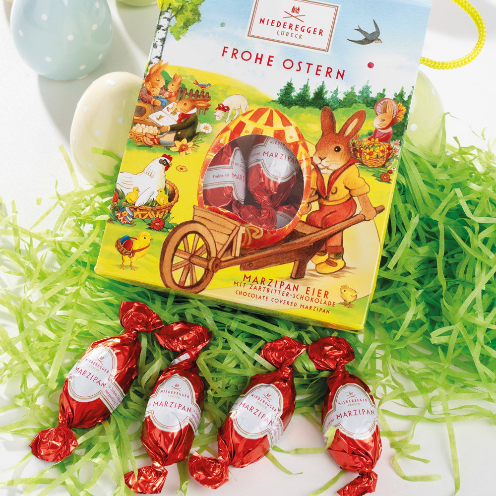 Niederegger Oster-Täschchen mit Marzipan-Eiern