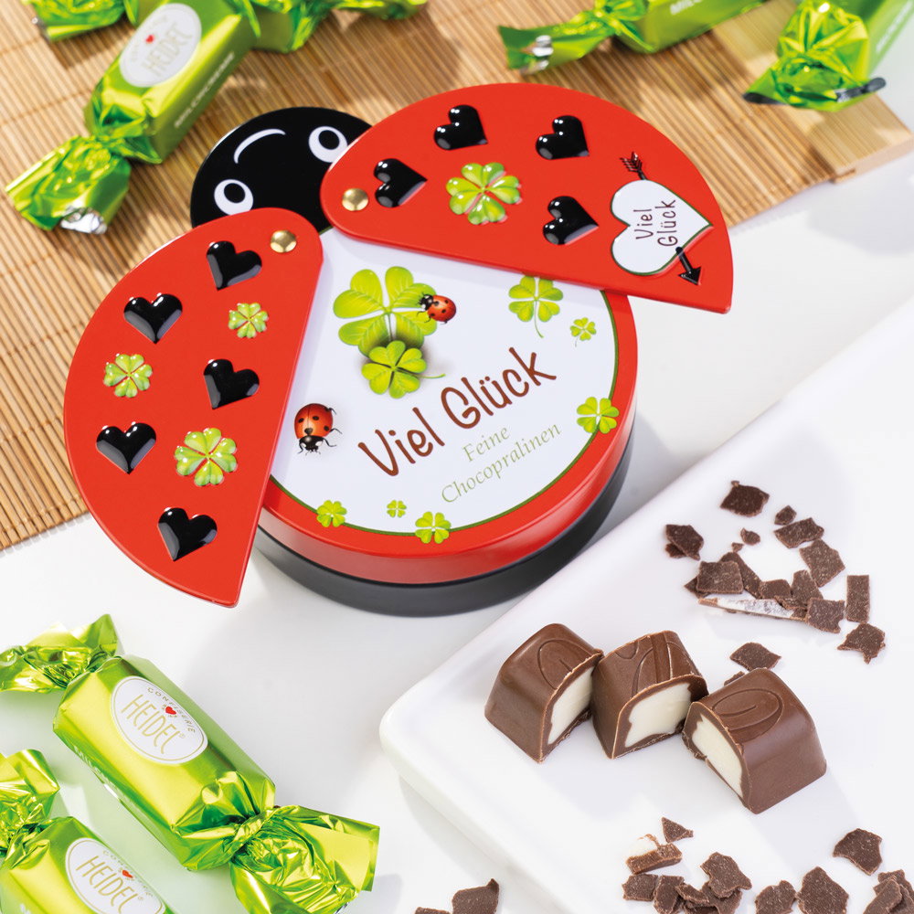Heidel Marienkäfer "Viel Glück" mit Pralinen