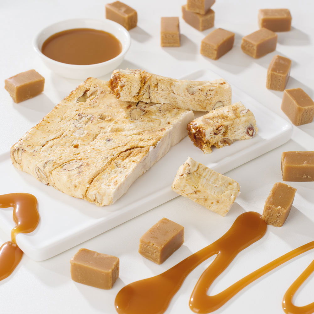 Italienisches Weichnougat mit Karamell