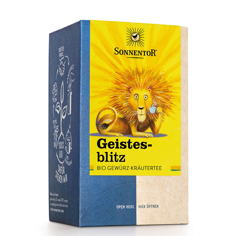 Teebeutel Kräutertee Geistesblitz Bio