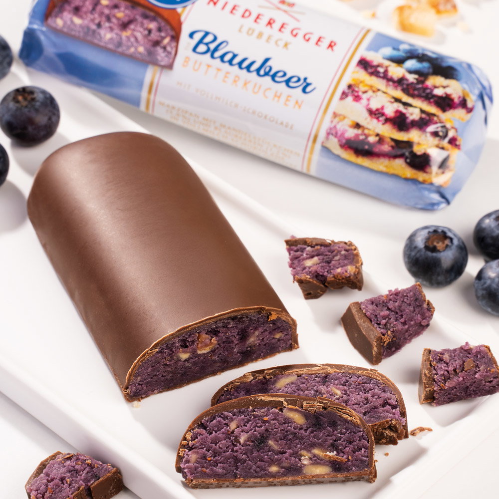 Niederegger Marzipanbrot des Jahres "Blaubeer-Butterkuchen"