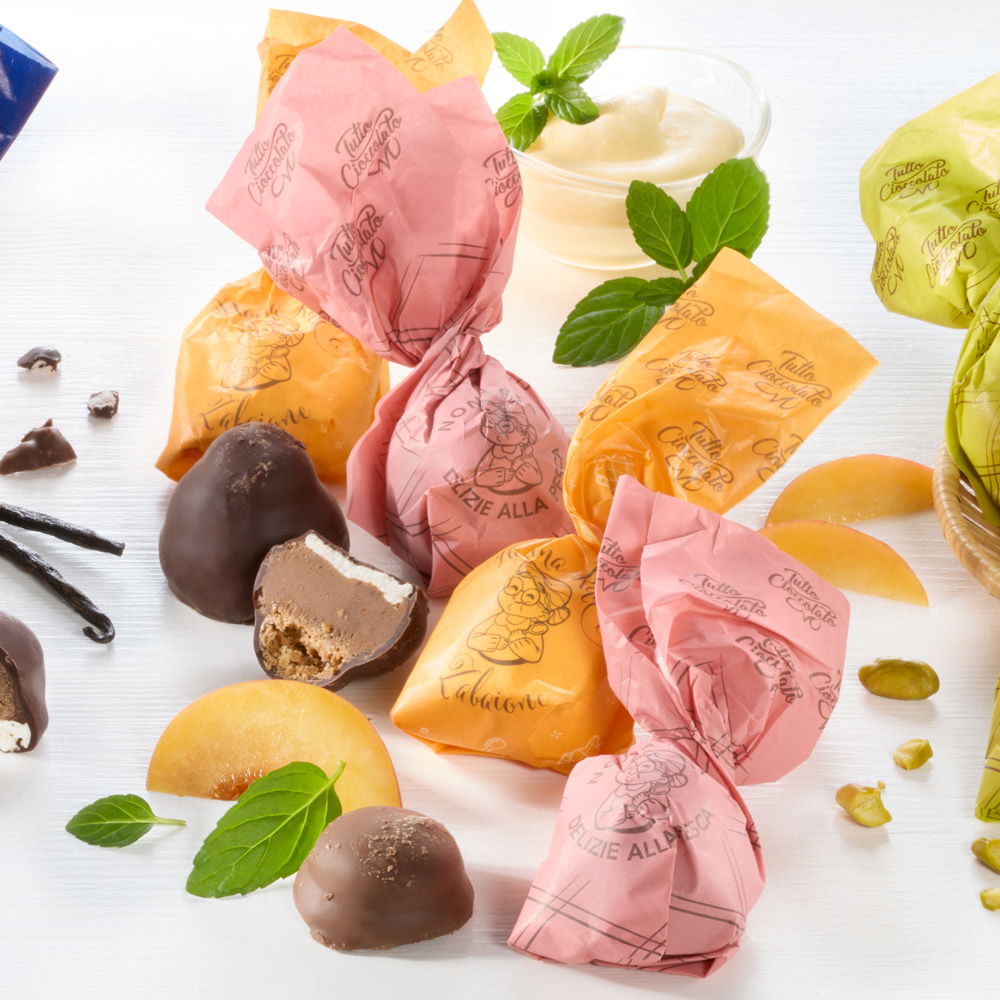 Cuneesi Pralinen Zabaione & Pesca, mit Alkohol