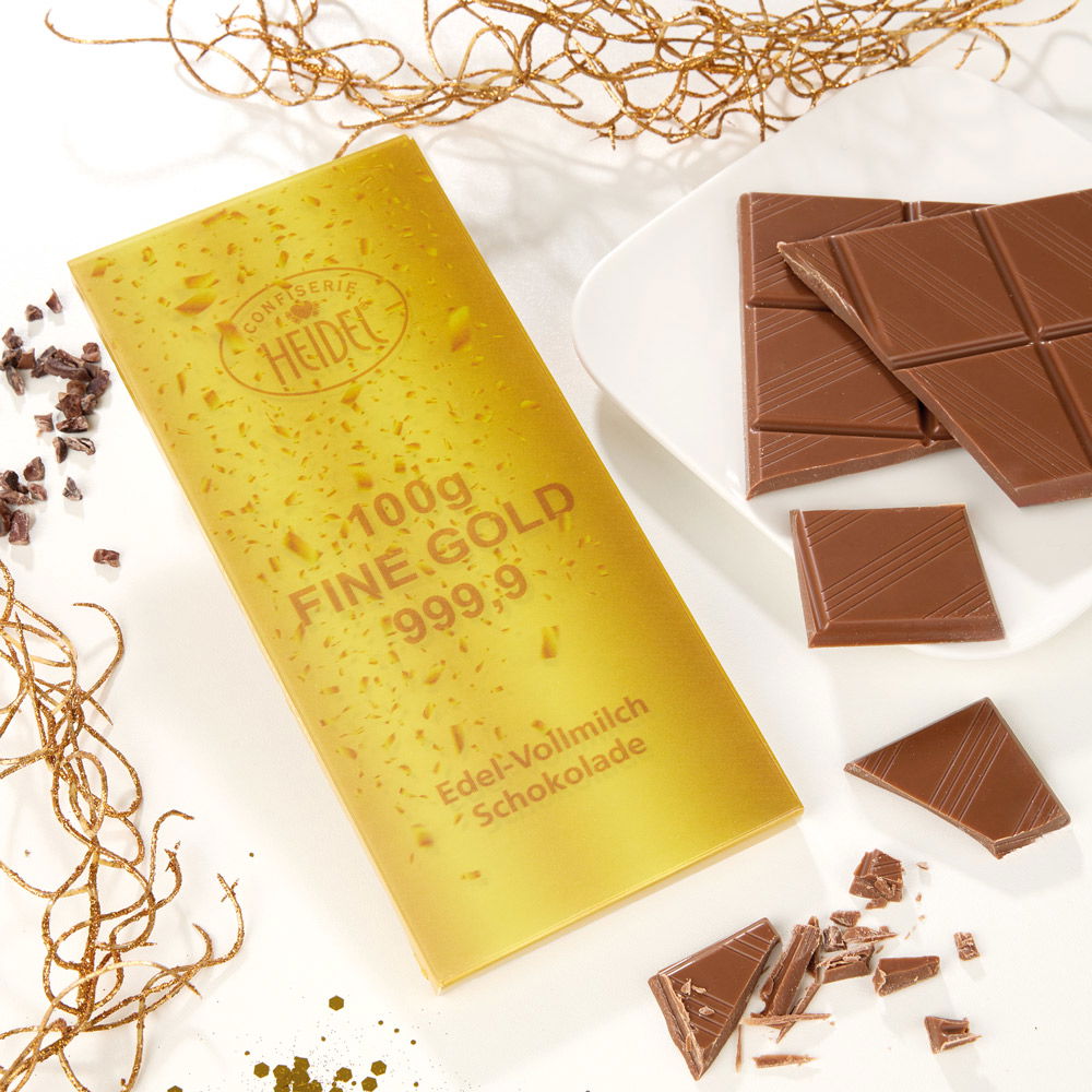 Heidel Schokolade 3D Schoko-Grüße Gold