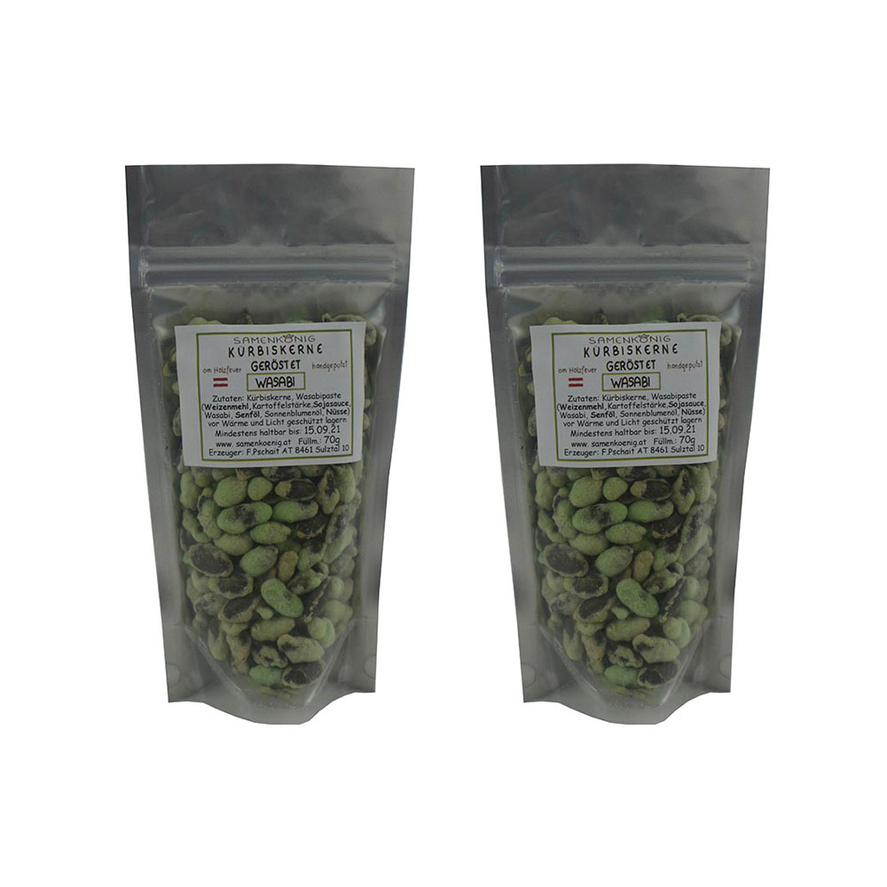 Kürbiskerne geröstet mit Wasabi 2er-Set