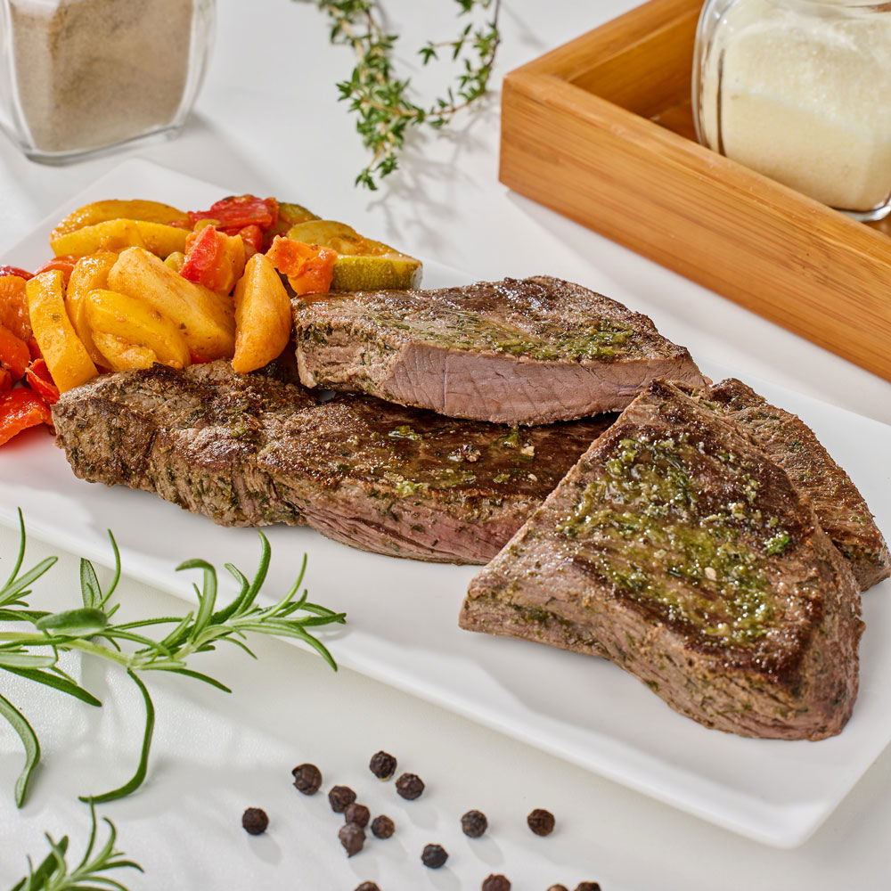 WILDHÜTERS Frisches Hirsch-Steak aus der Keule, mit Kräuterbutter