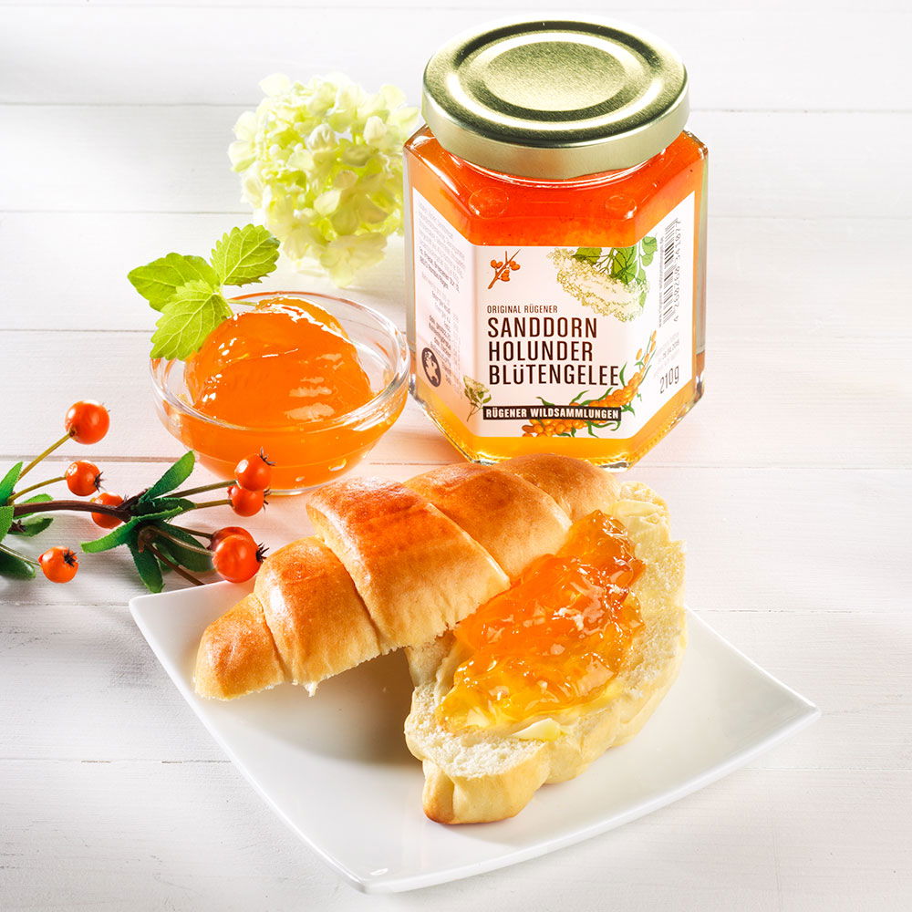 Original Rügener Sanddorn Holunder Blütengelee vegan