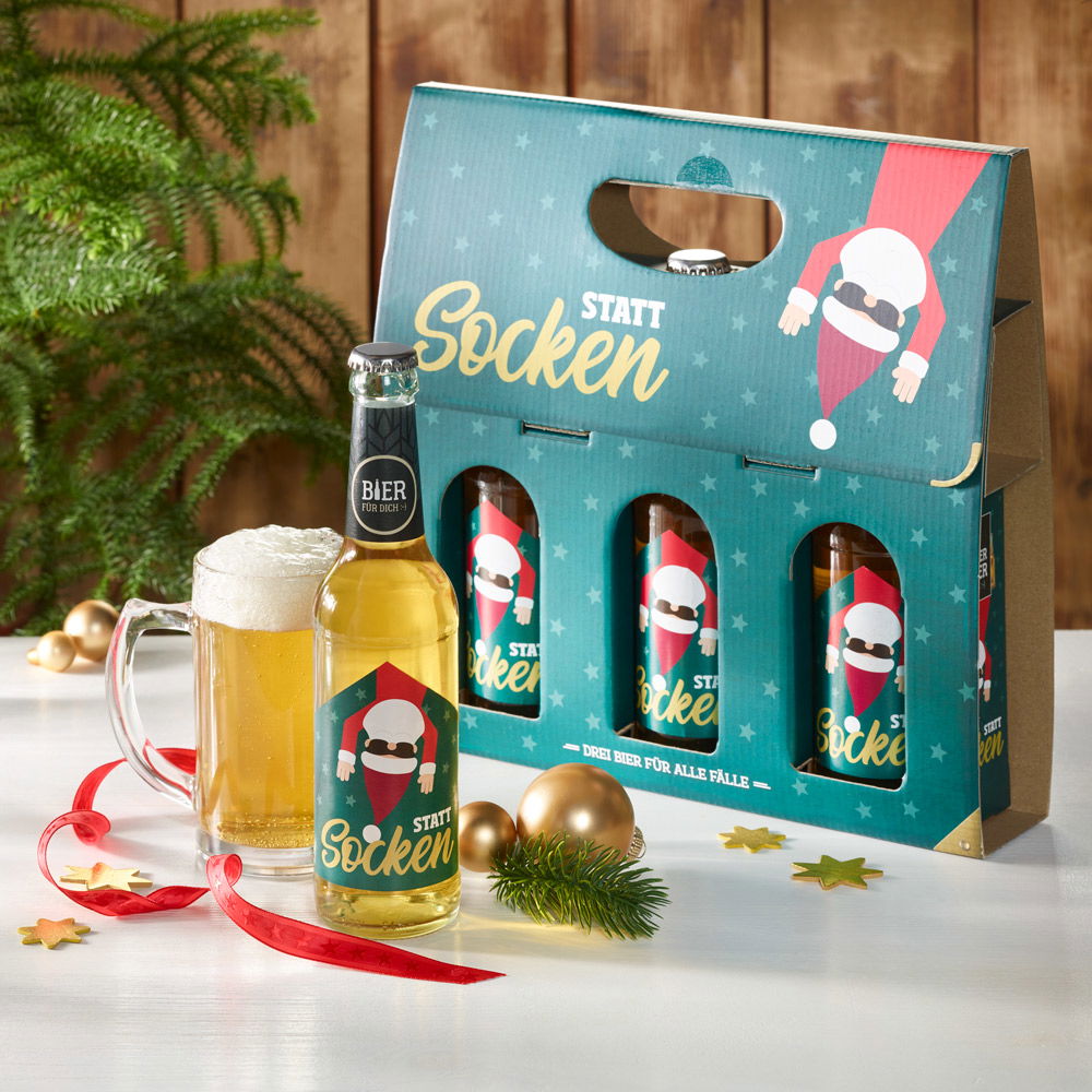 Männerkoffer mit Bier "Statt Socken"