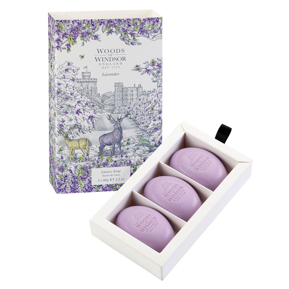 Woods of Windsor Seifenbox Lavendel 3er-Set