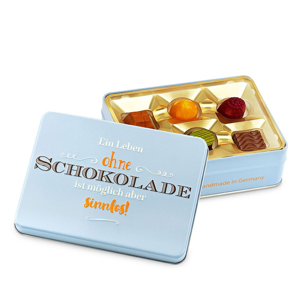 Rabbel Präsentdose "Ein Leben ohne Schokolade ist möglich aber sinnlos"