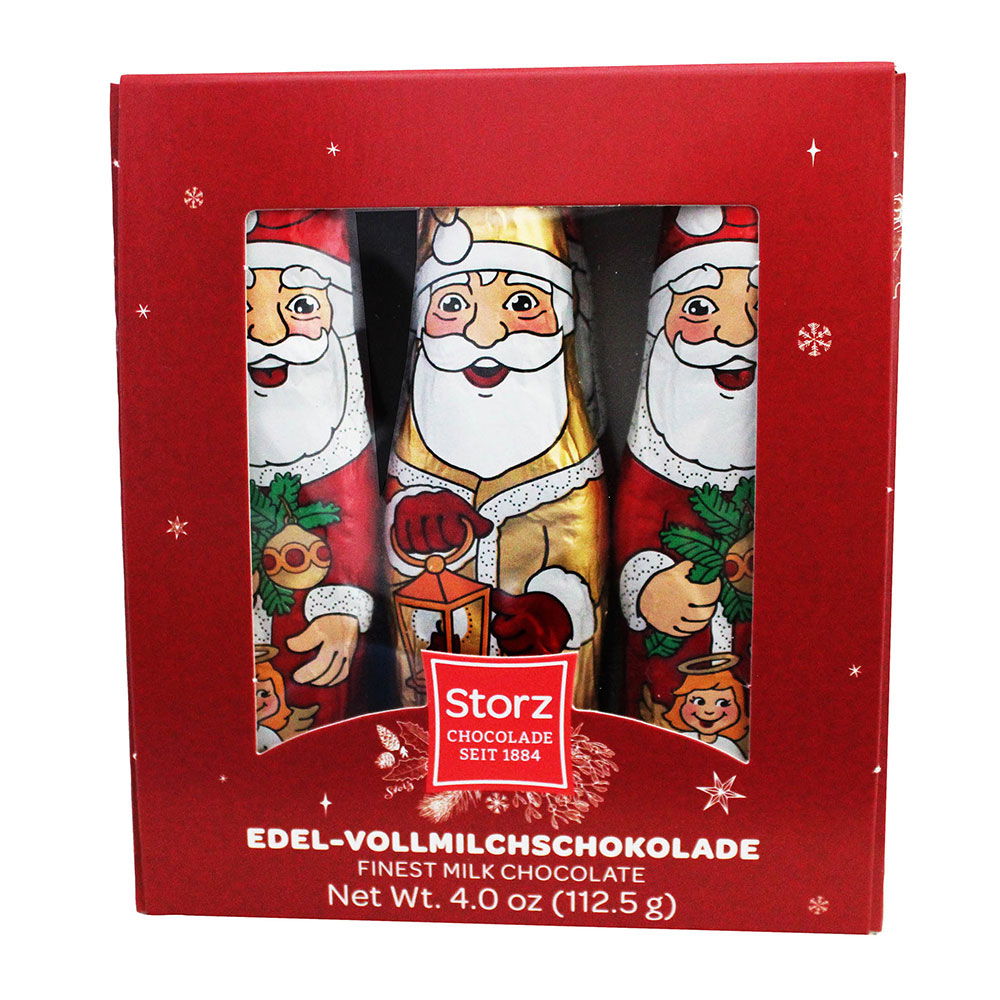 Geschenkbox mit Schokoladen-Weihnachtsmännern