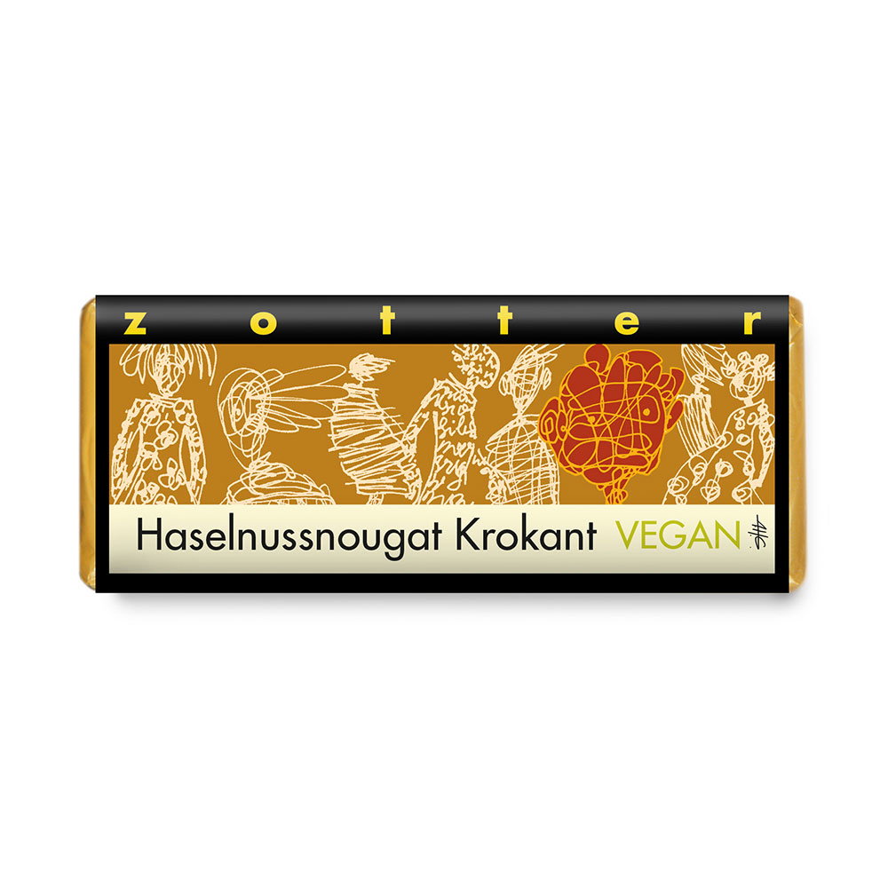 Zotter Schokolade Haselnussnougat-Krokant Bio, vegan