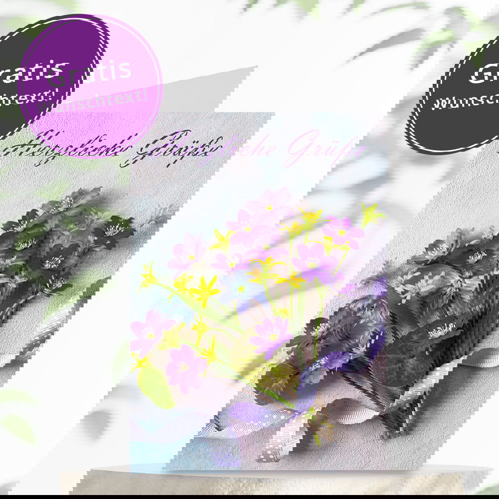 Grußkarte Herzliche Grüße Blumenstrauß