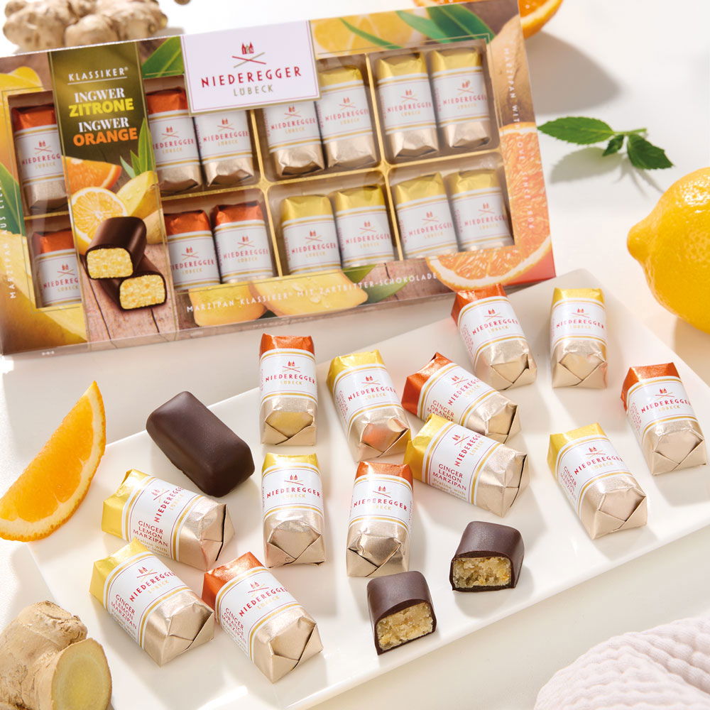 Niederegger Marzipan-Klassiker Ingwer-Zitrone & Ingwer-Orange