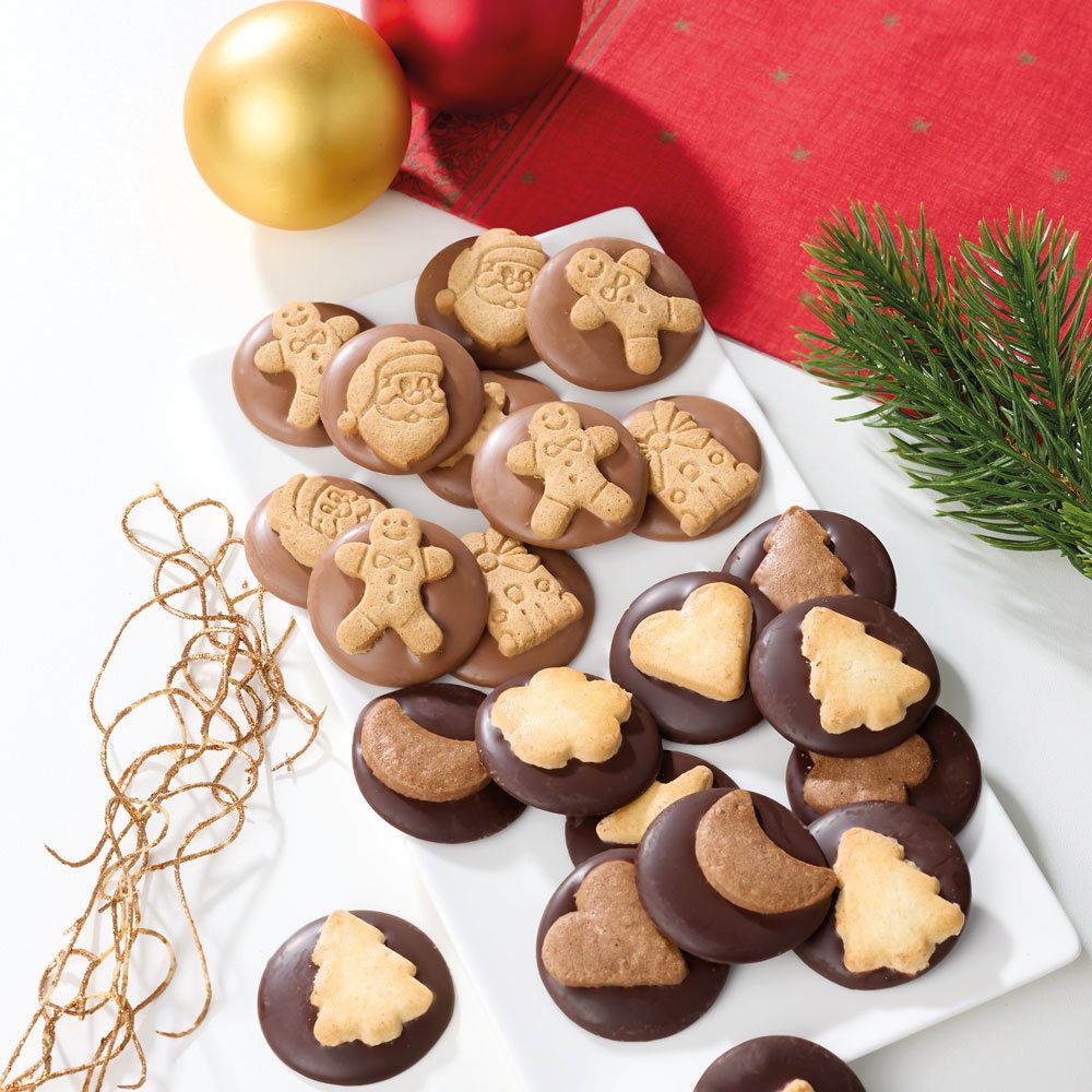 Weihnachtsgebäck auf Schokolade 2er-Set