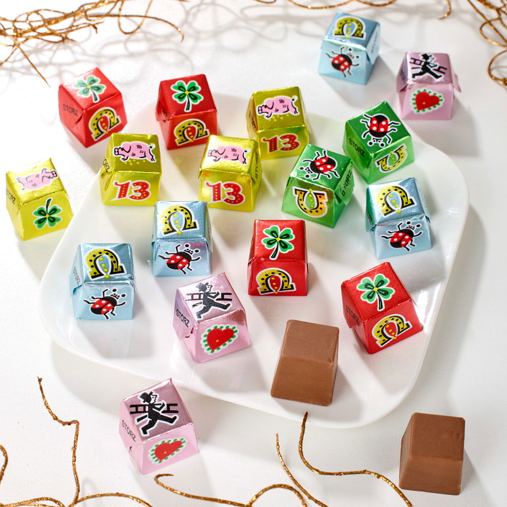 Haselnuss-Nougat-Glückswürfel 2er-Set