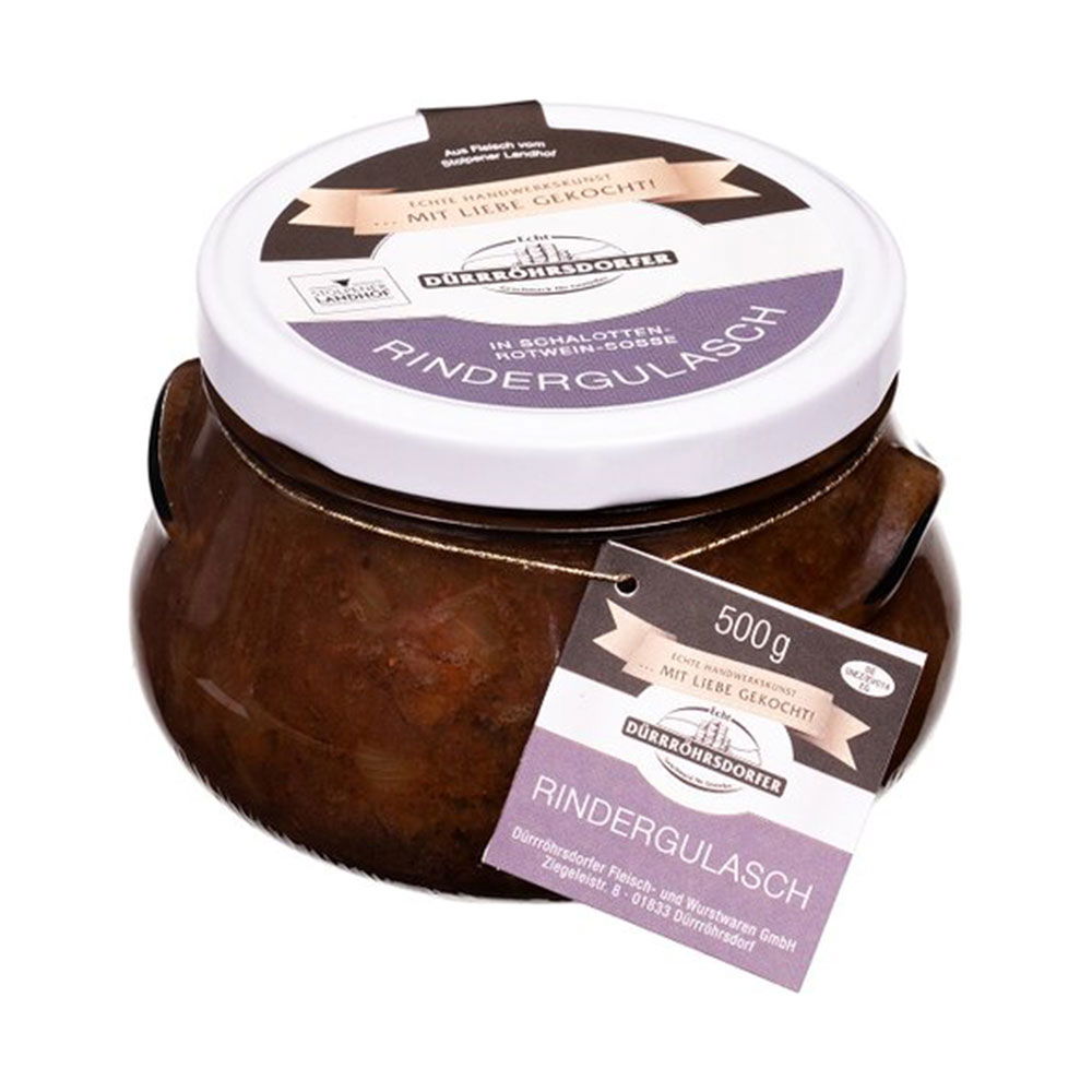 Dürrröhrsdorfer Rindergulasch in Schalotten-Rotweinsauce