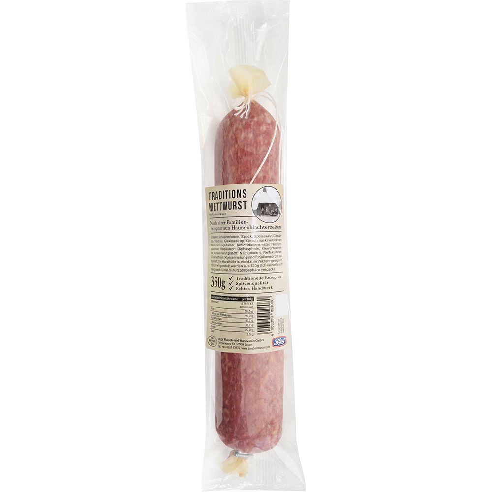 Traditions-Mettwurst, im Stück