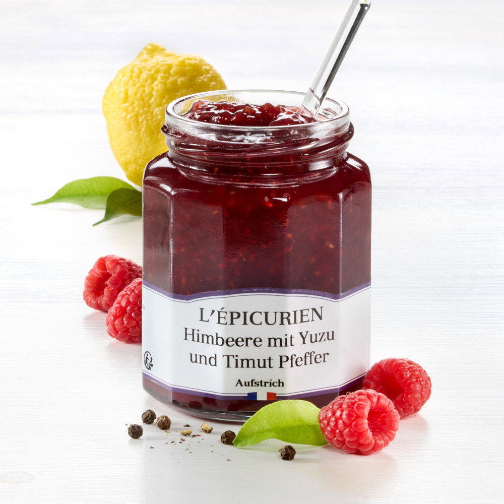 L'Épicurien Fruchtaufstrich Himbeere mit Yuzu und Timut Pfeffer