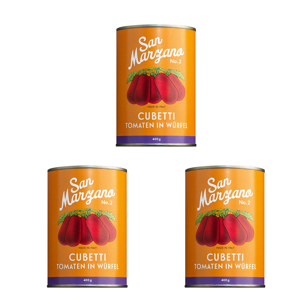 Gewürfelte Tomaten San Marzano No. 2 "Cubetti" 3er-Set