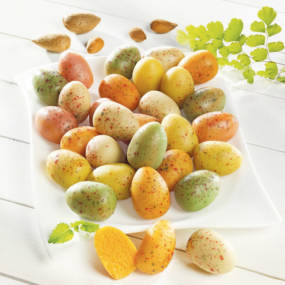 Bunte Edelmarzipan-Eier 2er-Set