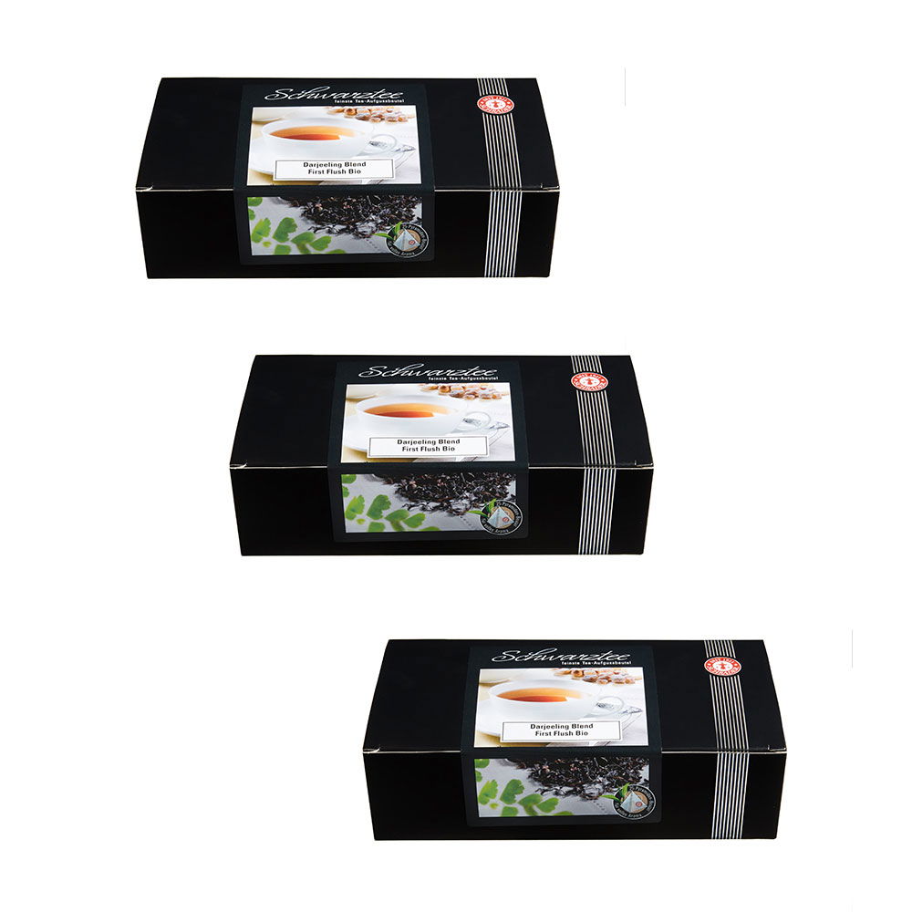 Schrader Schwarztee Darjeeling First und Second Flush Blend Bio 3er-Set