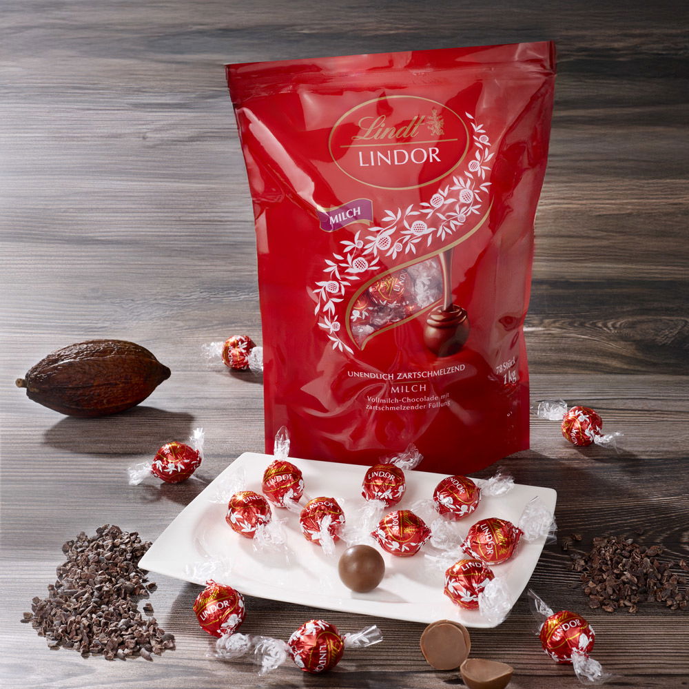 Lindt Lindor Schokoladen-Kugeln Milch im Vorratsbeutel