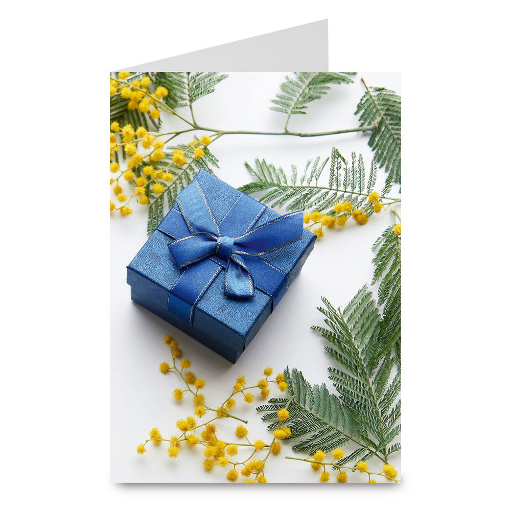 Grußkarte Blaues Präsent