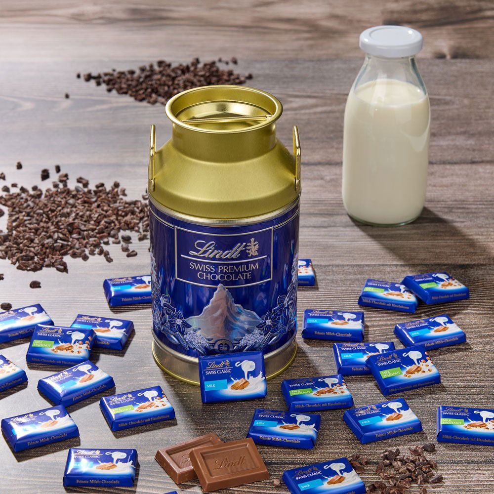 Lindt Napolitains in Milchkanne