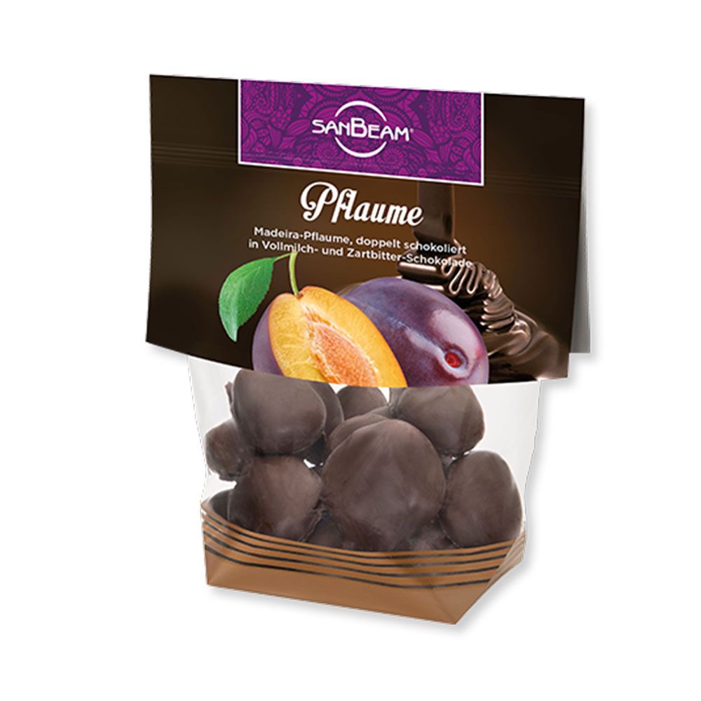 Madeira Pflaumen in Vollmilch- und Zartbitterschokolade