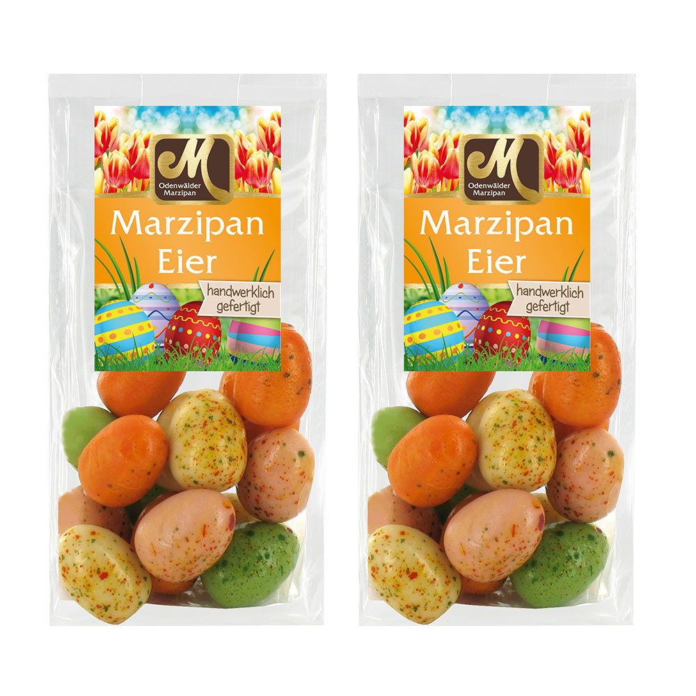 Bunte Edelmarzipan-Eier 2er-Set