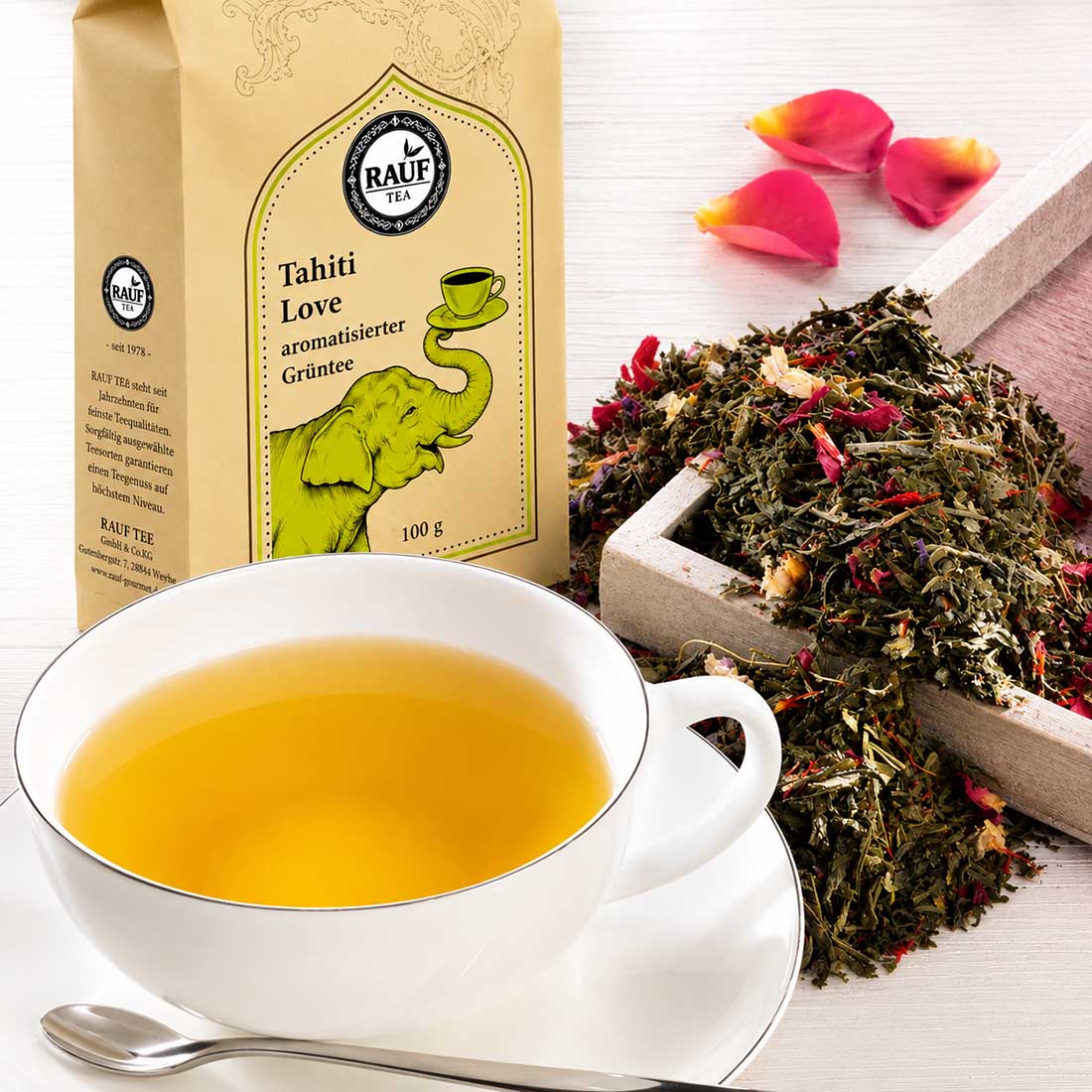 Rauf Tee aromatisierter Grüntee Tahiti Love