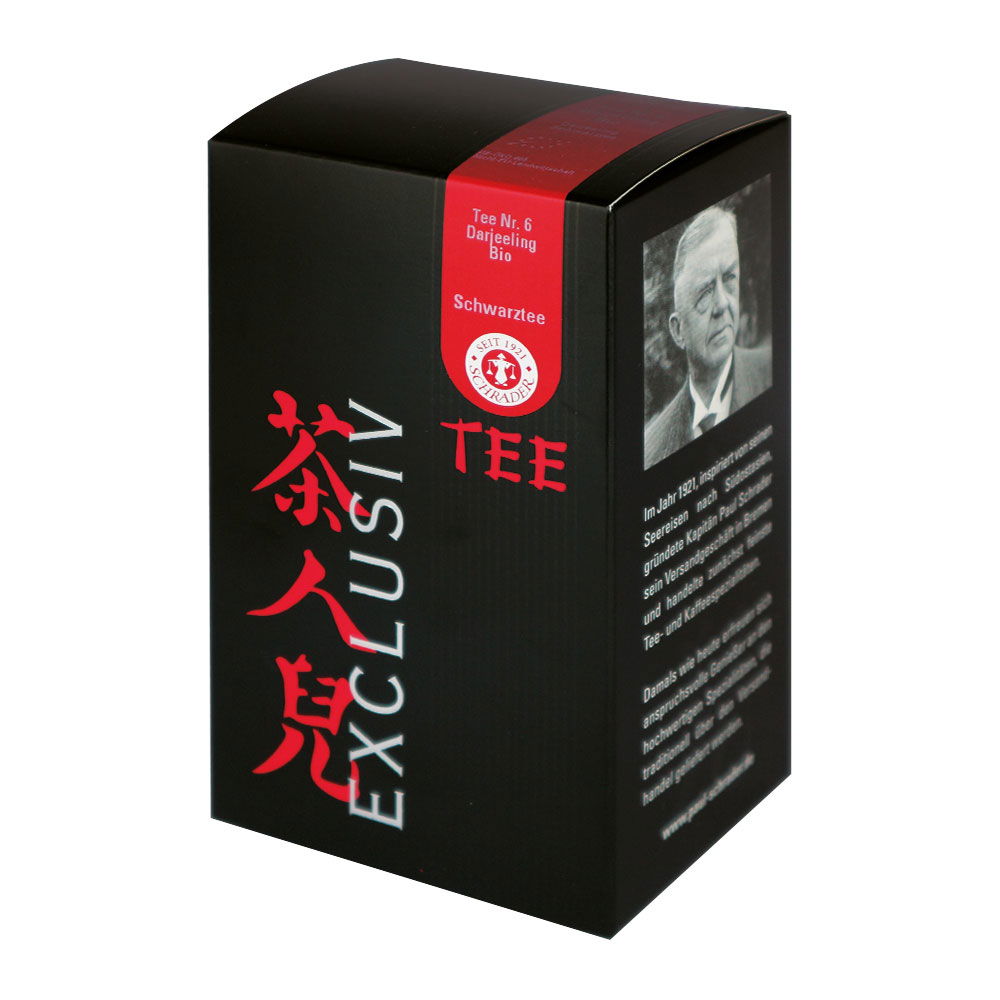 Schrader Tee Nr. 6 Schwarzer Tee Darjeeling Orange Pekoe Bio