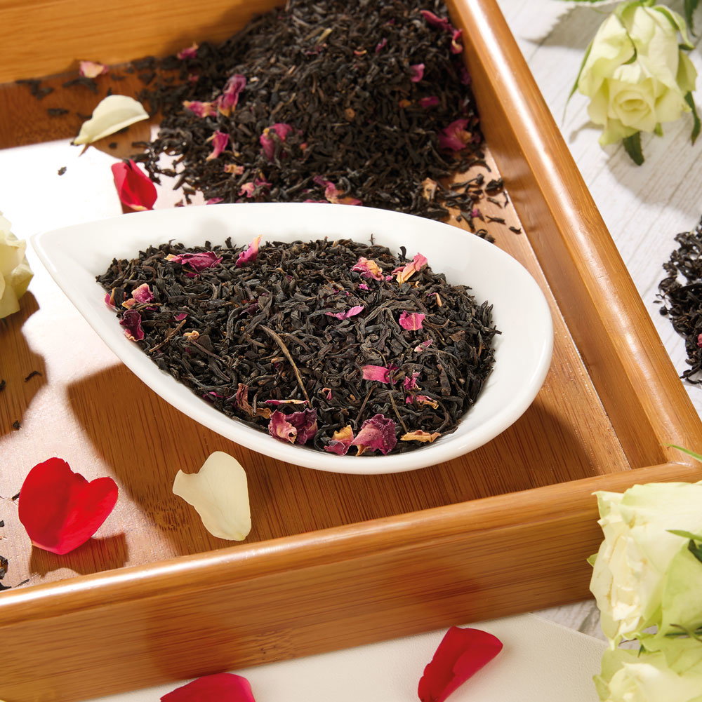Schrader Schwarzer Tee China Rose, aromatisiert
