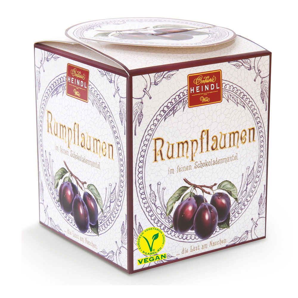 Rumpflaumen mit Zartbitterschokolade