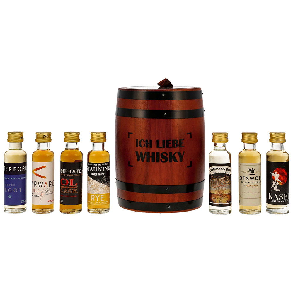 Whisky Tastingfass "Ich liebe Whisky" 7er-Set