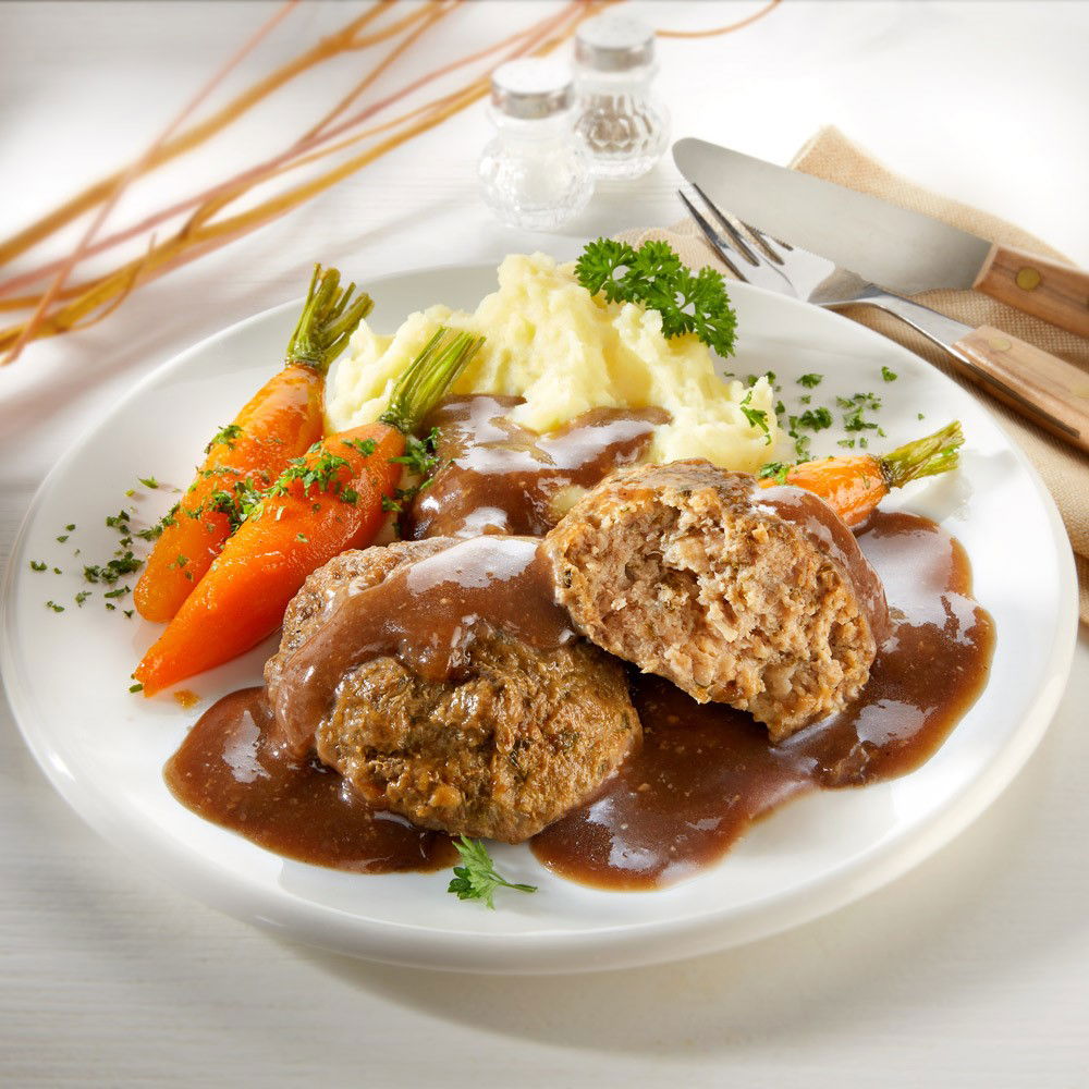 Goosies Gefügel-Frikadelle in kräftiger Sauce