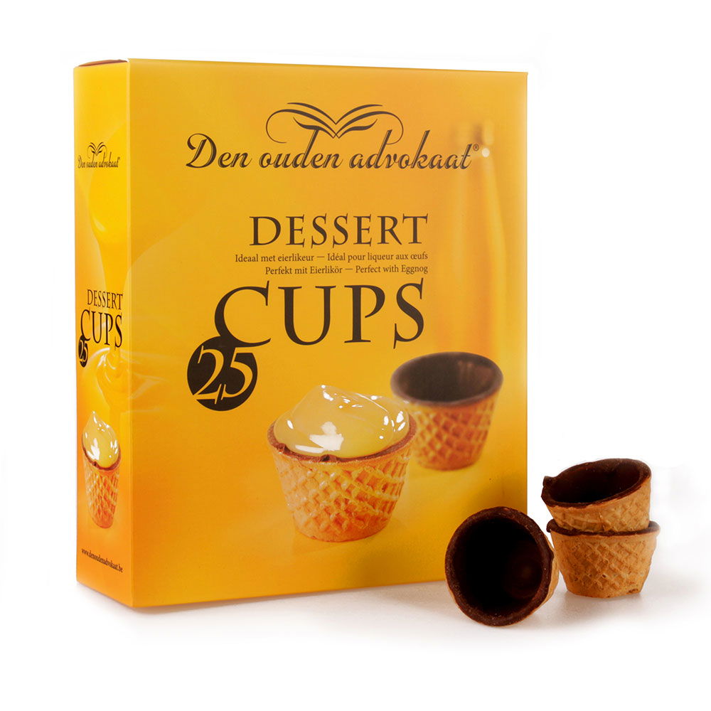 Waffelbecher mit Zartbitterschokolade