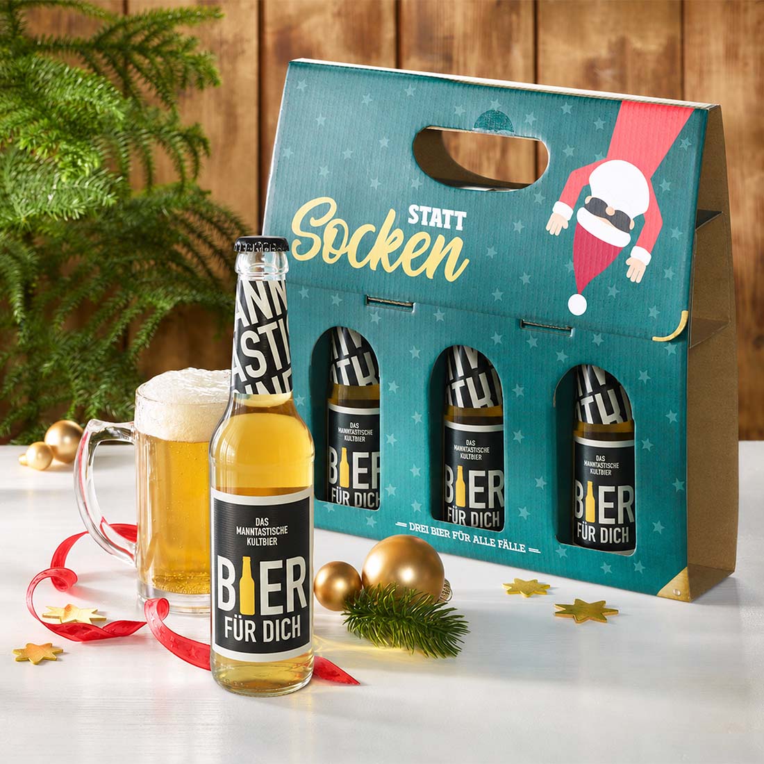 Männerkoffer mit Bier "Statt Socken"